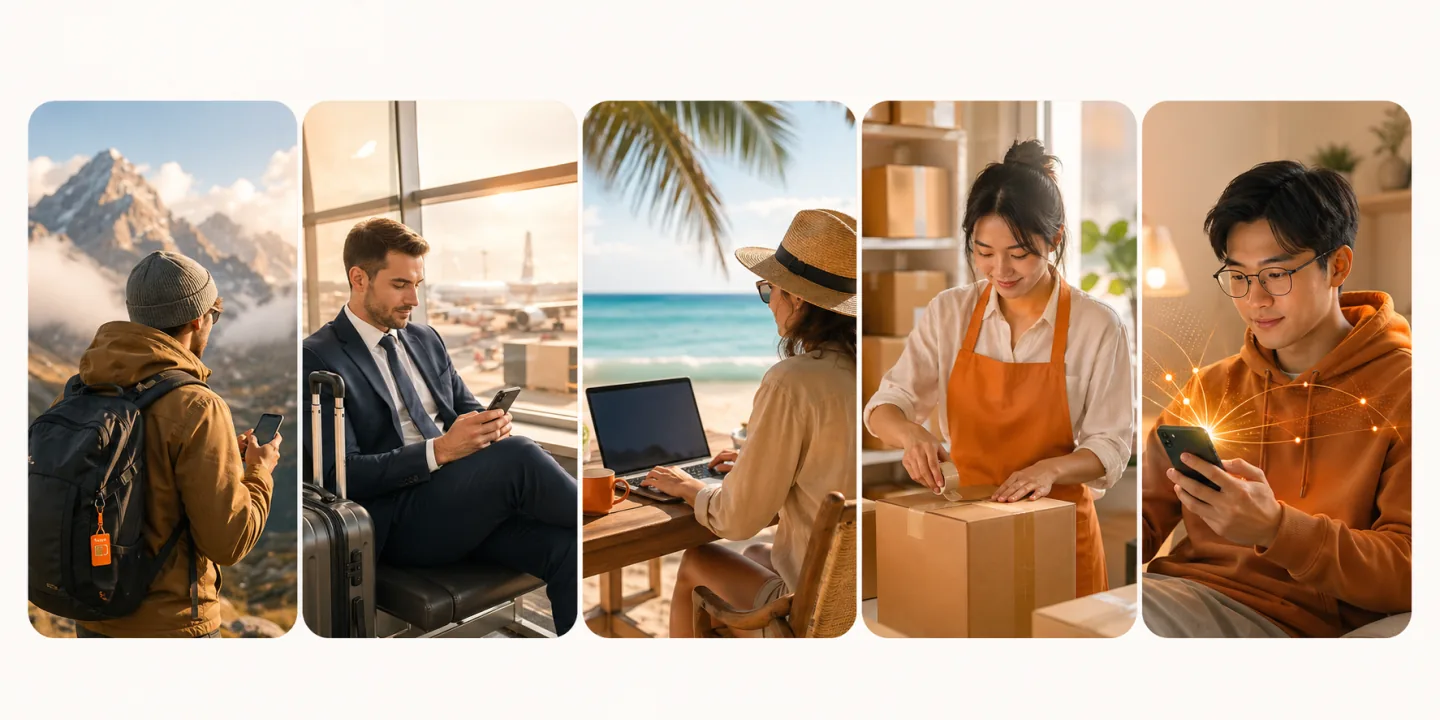 Travelers, business travelers, digital nomads, cross-border sellers, and tech enthusiasts using mobile connectivity